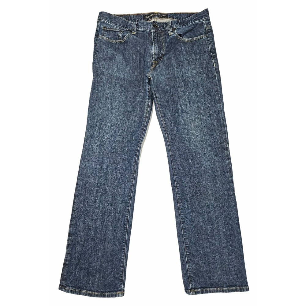 Express Jeans Mens 34x32 Blake Loose Fit Bootcut Blue Denim Pants Med Wash Y2K
